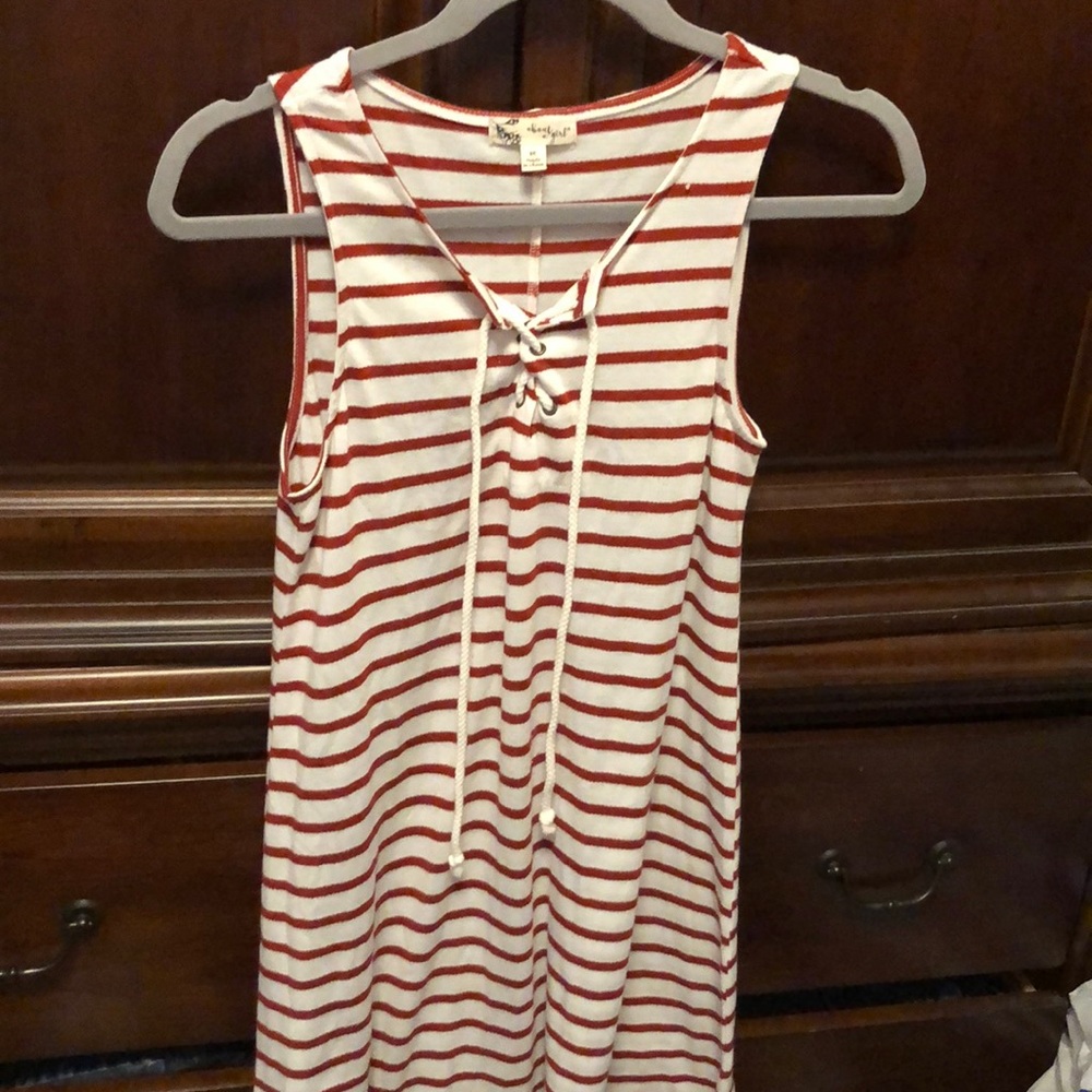About a Girl: Red Striped Dress (Juniors)